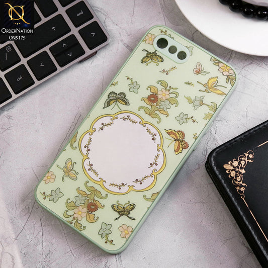 Oppo A1K Cover - Green - Trendy Printed Spring Floral Design Mirror Soft Border Case With Camera Protection