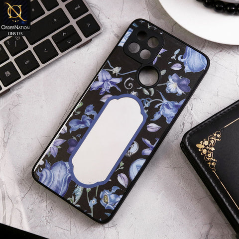 Oppo A15 Cover - Black - Trendy Printed Spring Floral Design Mirror Soft Border Case With Camera Protection