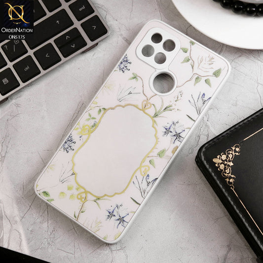 Oppo A15 Cover - White - Trendy Printed Spring Floral Design Mirror Soft Border Case With Camera Protection