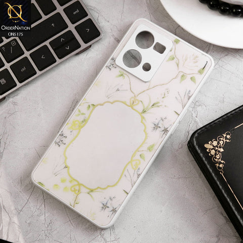 Oppo Reno 7 4G Cover - White - Trendy Printed Spring Floral Design Mirror Soft Border Case With Camera Protection