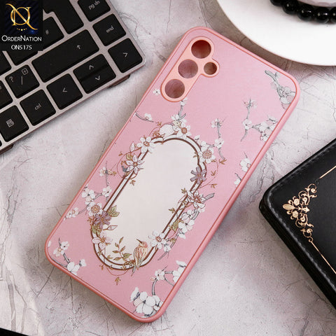 Samsung Galaxy S23 FE Cover - Pink - Trendy Printed Spring Floral Design Mirror Soft Border Case With Camera Protection