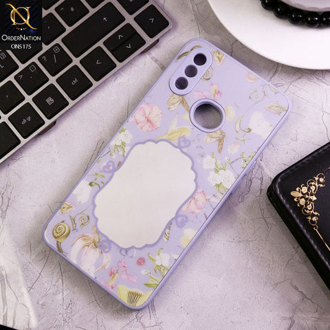 Samsung Galaxy A10s Cover - Purple - Trendy Printed Spring Floral Design Mirror Soft Border Case With Camera Protection