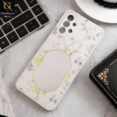 Samsung Galaxy A13 Cover - White - Trendy Printed Spring Floral Design Mirror Soft Border Case With Camera Protection