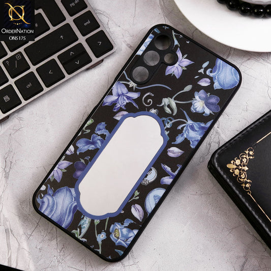 Samsung Galaxy A14 5G Cover - Black - Trendy Printed Spring Floral Design Mirror Soft Border Case With Camera Protection