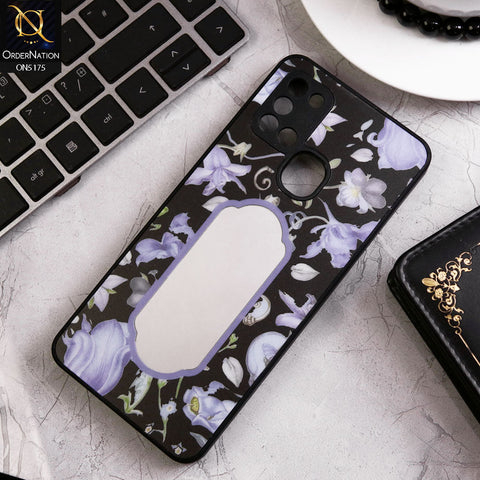 Samsung Galaxy A21s Cover - Black - Trendy Printed Spring Floral Design Mirror Soft Border Case With Camera Protection