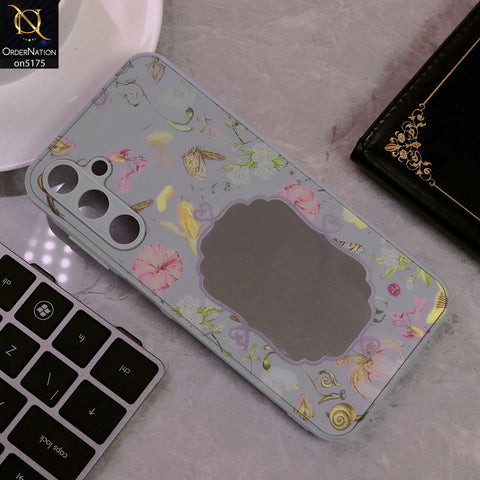 Samsung Galaxy A25 5G Cover - Purple - Trendy Printed Spring Floral Design Mirror Soft Border Case With Camera Protection