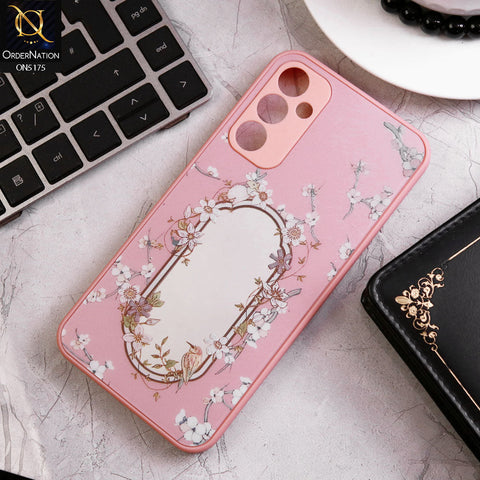 Samsung Galaxy A34 5G Cover - Pink - Trendy Printed Spring Floral Design Mirror Soft Border Case With Camera Protection