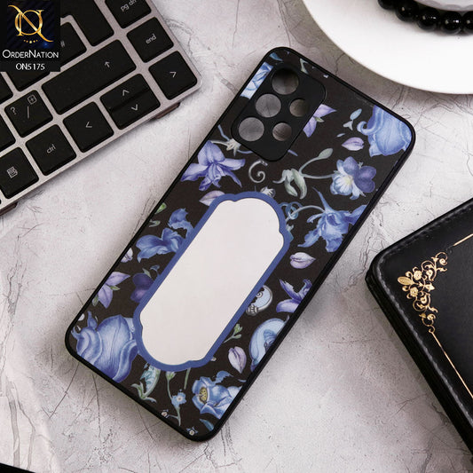 Samsung Galaxy A53 5G Cover - Black - Trendy Printed Spring Floral Design Mirror Soft Border Case With Camera Protection