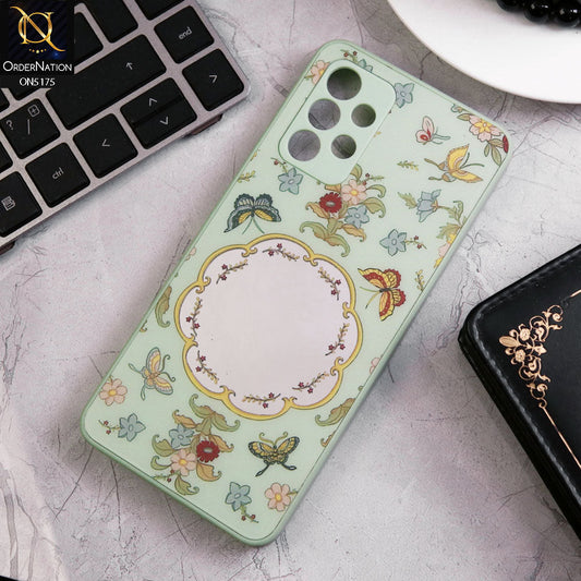 Samsung Galaxy A53 5G Cover - Green - Trendy Printed Spring Floral Design Mirror Soft Border Case With Camera Protection