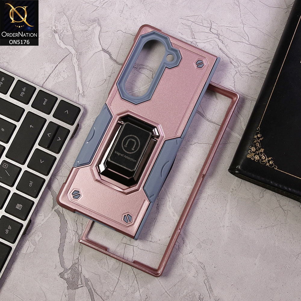 Samsung Galaxy Z Fold 6 5G Cover - Pink - Military Grade Heavy Duty Armor With Kickstand Shockproof Dual-Layer Protection Case