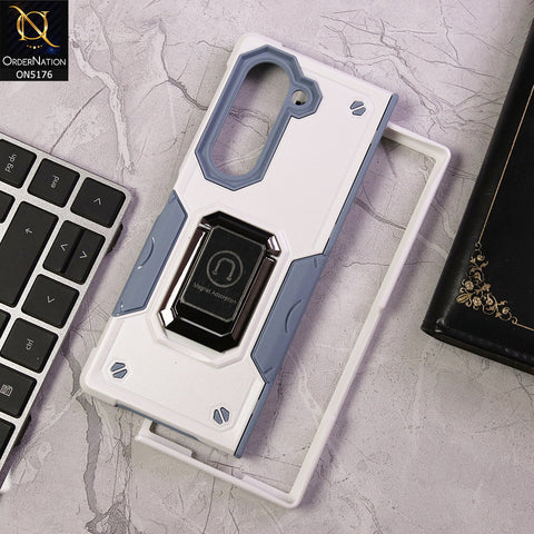 Samsung Galaxy Z Fold 6 5G Cover - White - Military Grade Heavy Duty Armor With Kickstand Shockproof Dual-Layer Protection Case