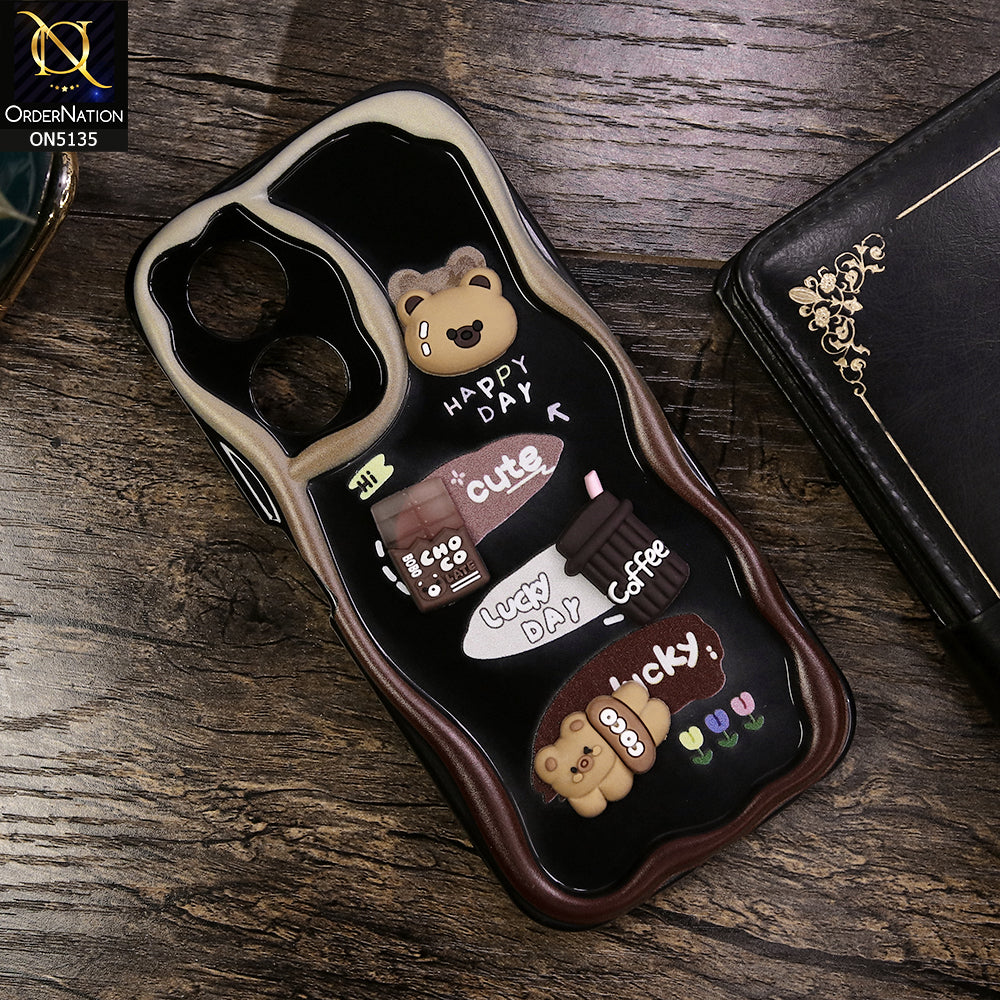 Oppo A58 4G Cover - Design 1 - Cute 3D Cartoon Soft Silicon Helix Soft Borders Camera Protection Case