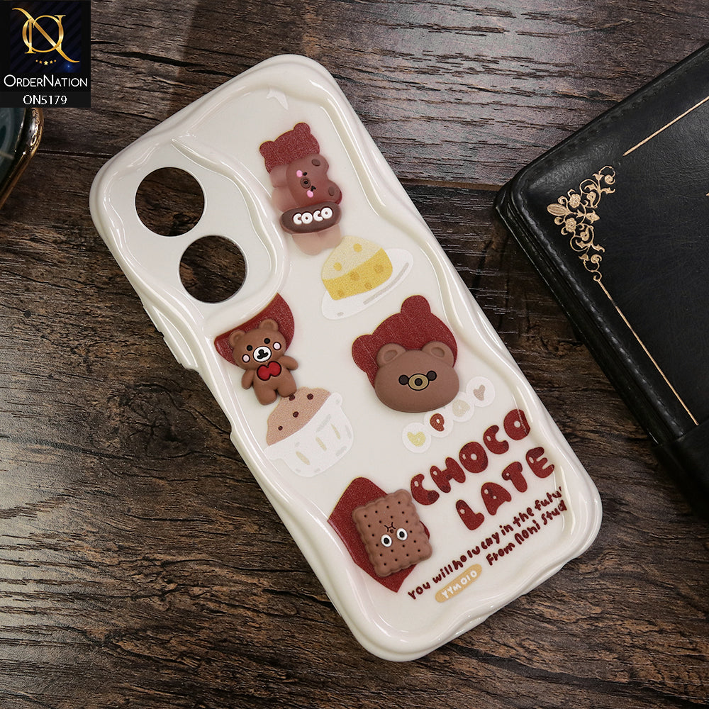 Oppo A58 4G Cover - Design 2 - Cute 3D Cartoon Soft Silicon Helix Soft Borders Camera Protection Case