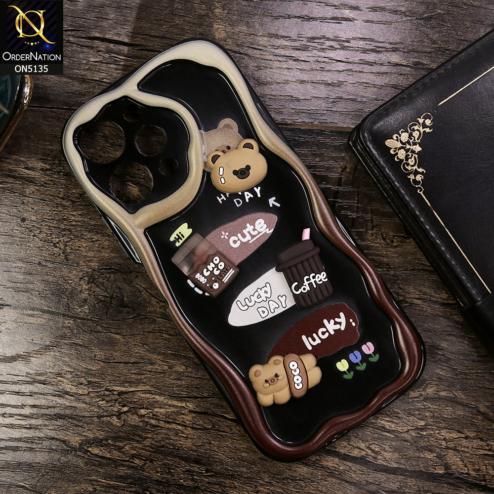 Xiaomi Redmi 12 Cover - Design 1 - Cute 3D Cartoon Soft Silicon Helix Soft Borders Camera Protection Case