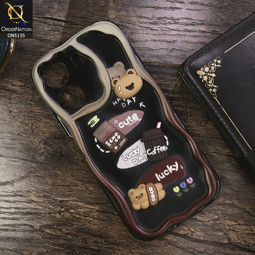 Xiaomi Redmi 13C Cover - Design 1 - Cute 3D Cartoon Soft Silicon Helix Soft Borders Camera Protection Case