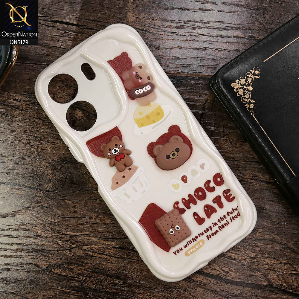 Xiaomi Redmi 13C Cover - Design 2 - Cute 3D Cartoon Soft Silicon Helix Soft Borders Camera Protection Case