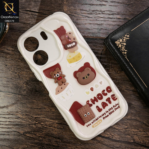 Xiaomi Redmi 13C Cover - Design 2 - Cute 3D Cartoon Soft Silicon Helix Soft Borders Camera Protection Case