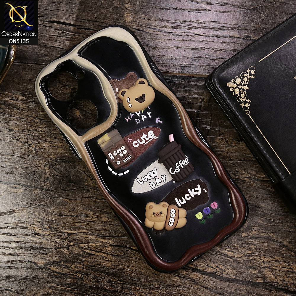 Vivo Y18 Cover - Design 1 - Cute 3D Cartoon Soft Silicon Helix Soft Borders Camera Protection Case