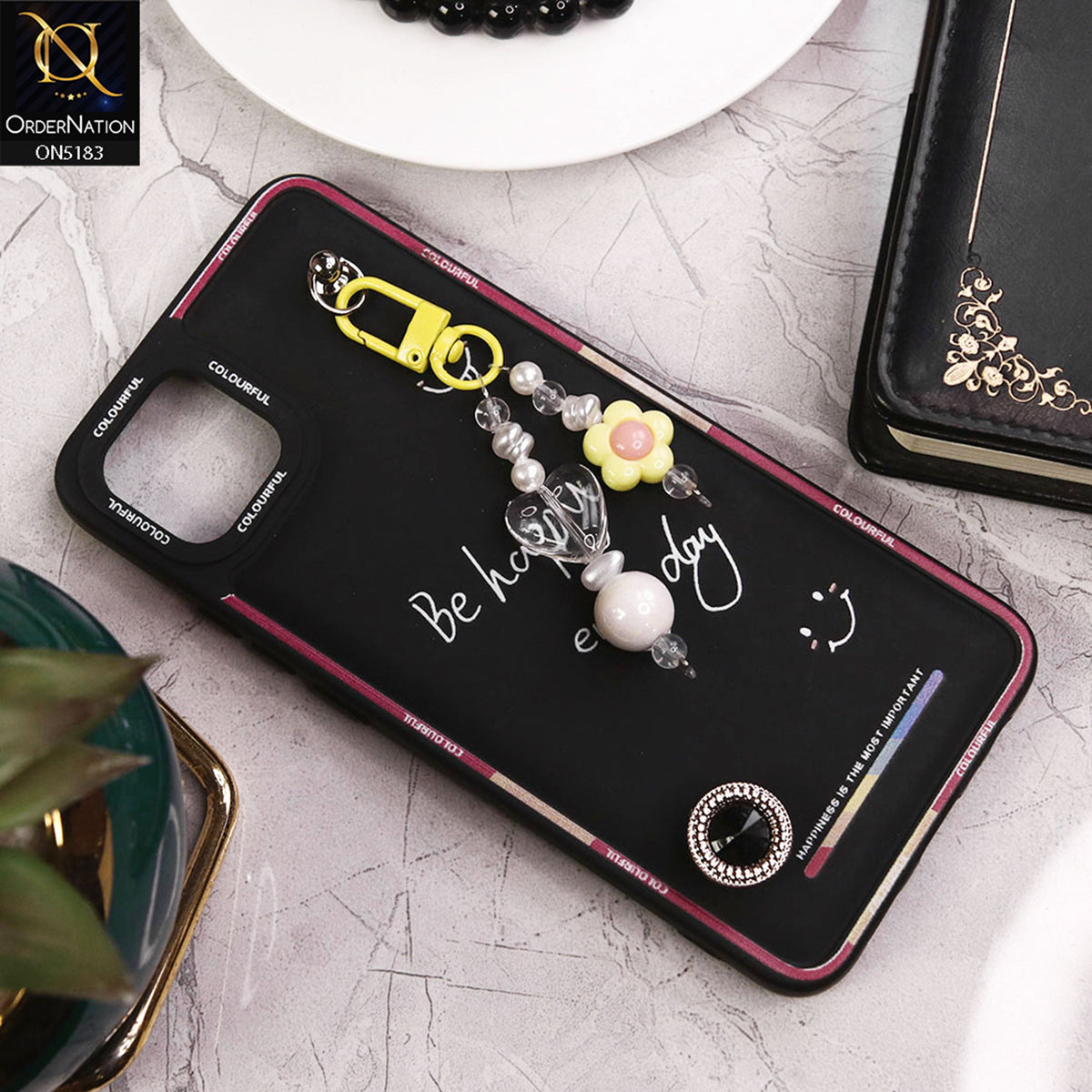 Oppo A16e Cover - Black - New Colorful Candy Colors Happiness Series Soft Protective Case
