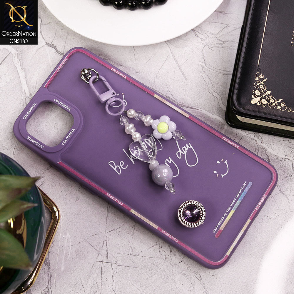 Oppo A16e Cover - Purple - New Colorful Candy Colors Happiness Series Soft Protective Case
