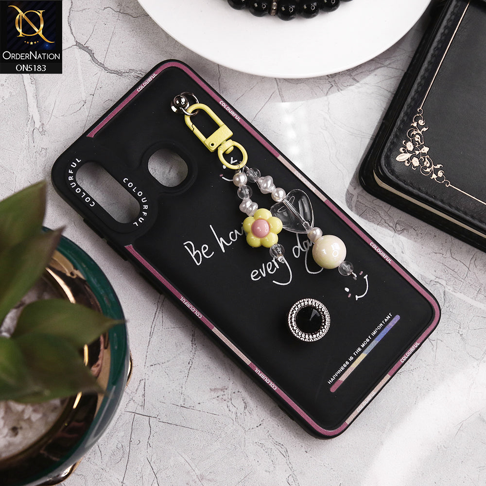 Samsung Galaxy M10s Cover - Black - New Colorful Candy Colors Happiness Series Soft Protective Case