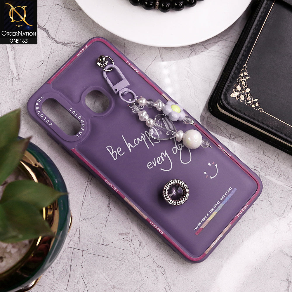 Samsung Galaxy A30 Cover - Purple - New Colorful Candy Colors Happiness Series Soft Protective Case