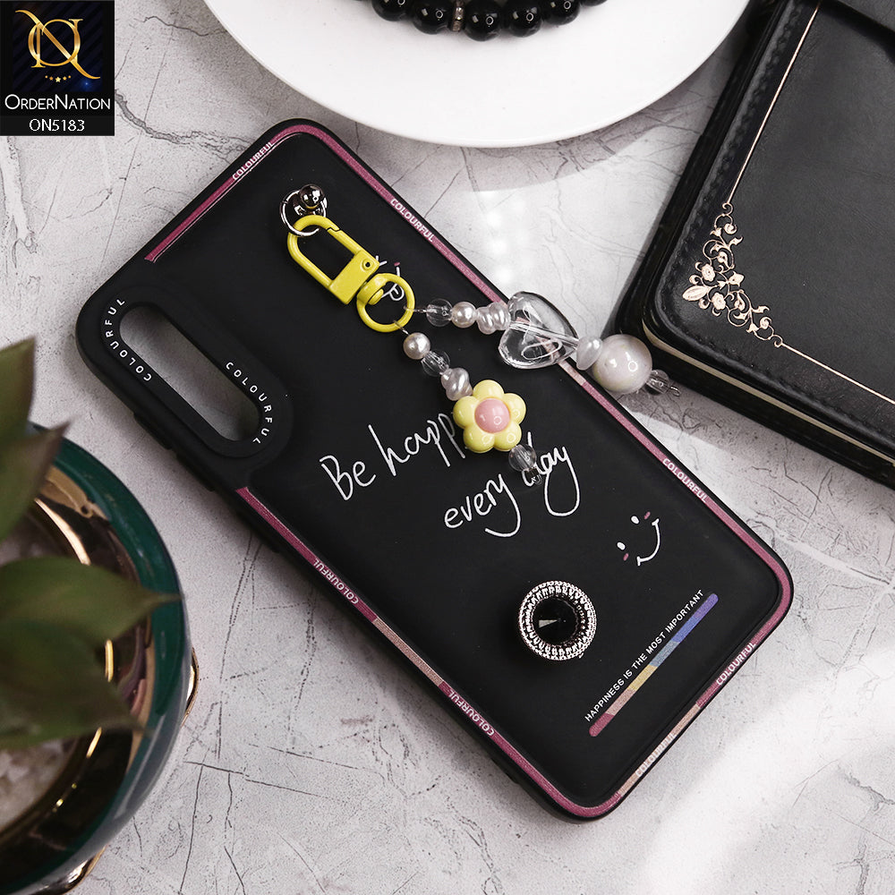 Samsung Galaxy A50s Cover - Black - New Colorful Candy Colors Happiness Series Soft Protective Case