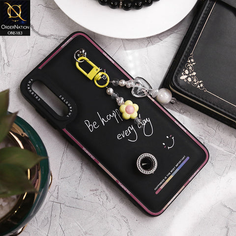 Samsung Galaxy A50s Cover - Black - New Colorful Candy Colors Happiness Series Soft Protective Case