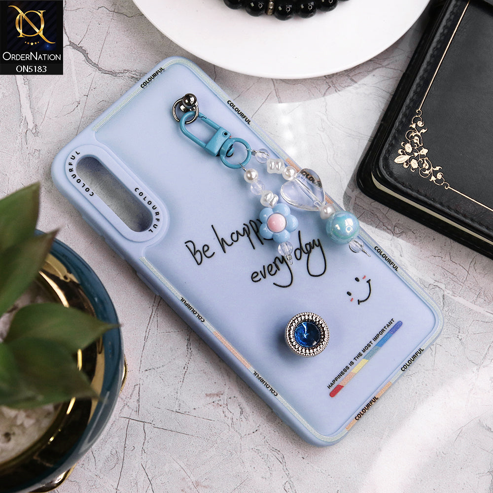 Samsung Galaxy A50s Cover - Blue - New Colorful Candy Colors Happiness Series Soft Protective Case
