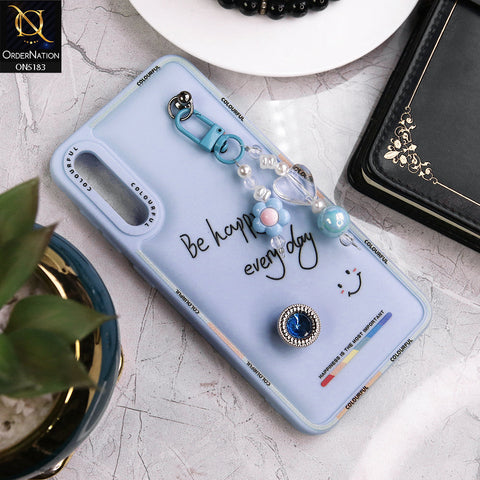 Samsung Galaxy A50s Cover - Blue - New Colorful Candy Colors Happiness Series Soft Protective Case