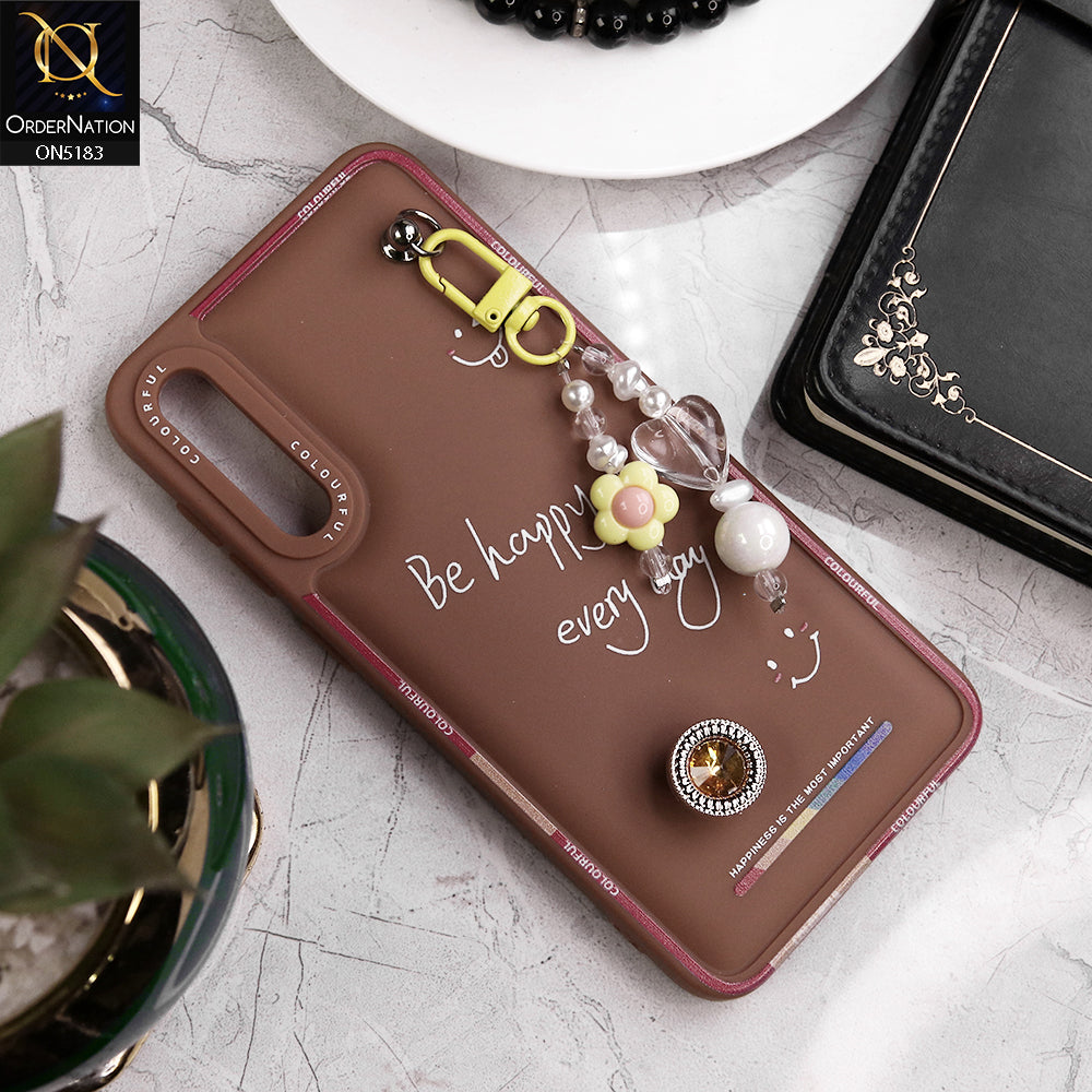 Samsung Galaxy A50s Cover - Brown - New Colorful Candy Colors Happiness Series Soft Protective Case