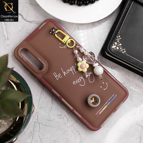 Samsung Galaxy A30s Cover - Brown - New Colorful Candy Colors Happiness Series Soft Protective Case