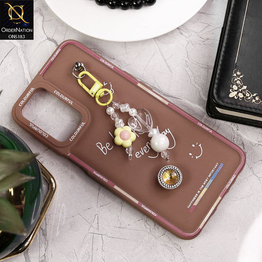 Oppo A54s Cover - Brown - New Colorful Candy Colors Happiness Series Soft Protective Case