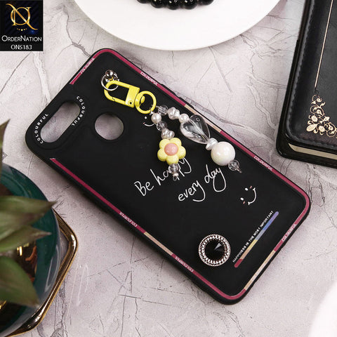 Oppo A12s Cover - Black - New Colorful Candy Colors Happiness Series Soft Protective Case