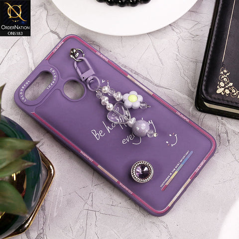 Oppo A5s Cover - Purple - New Colorful Candy Colors Happiness Series Soft Protective Case