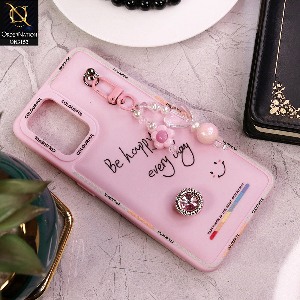 Oppo A95 Cover - Pink - New Colorful Candy Colors Happiness Series Soft Protective Case