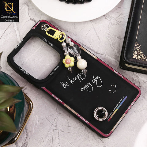 Infinix Hot 40 Cover - Black - New Colorful Candy Colors Happiness Series Soft Protective Case