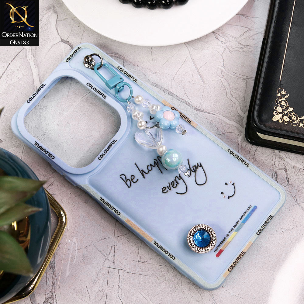 Infinix Hot 40 Cover - Blue - New Colorful Candy Colors Happiness Series Soft Protective Case