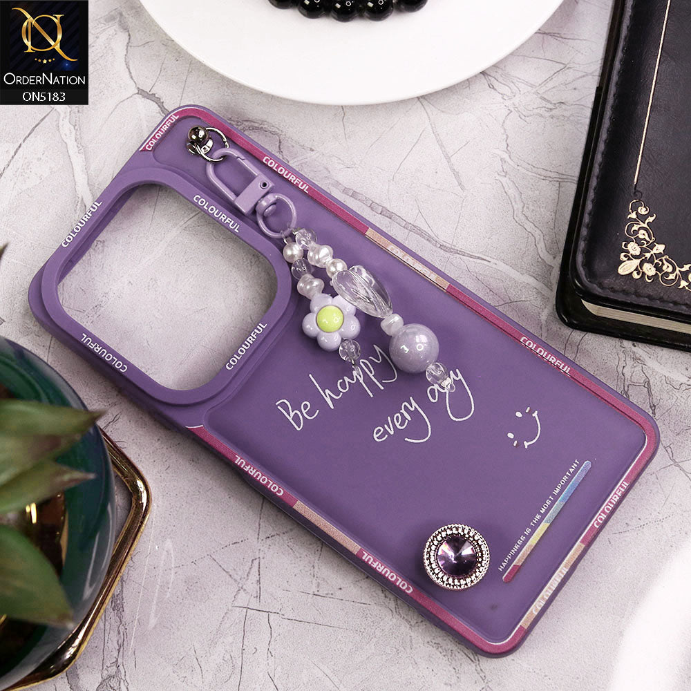 Infinix Hot 40 Cover - Purple - New Colorful Candy Colors Happiness Series Soft Protective Case