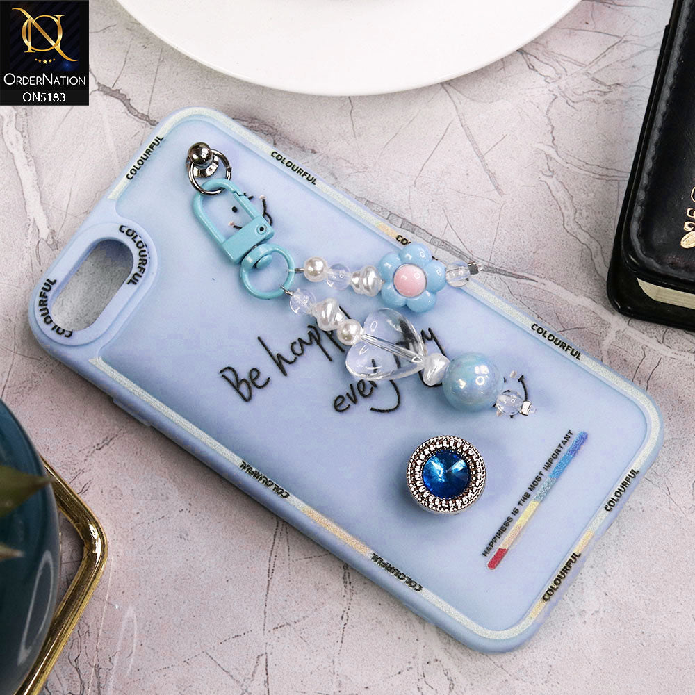 iPhone 8 / 7 Cover - Blue - New Colorful Candy Colors Happiness Series Soft Protective Case
