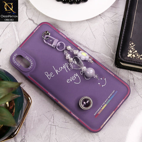 iPhone XS / X Cover - Purple - New Colorful Candy Colors Happiness Series Soft Protective Case