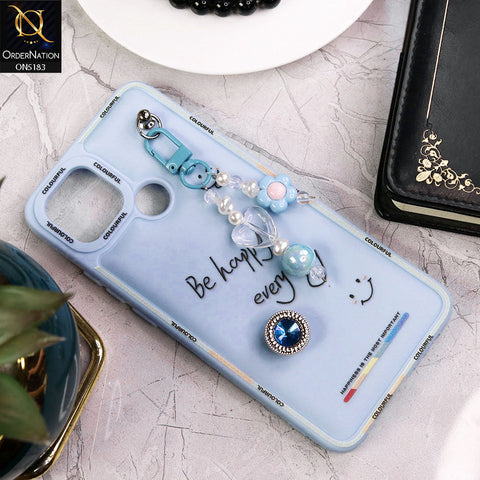 Oppo A35 Cover - Blue - New Colorful Candy Colors Happiness Series Soft Protective Case