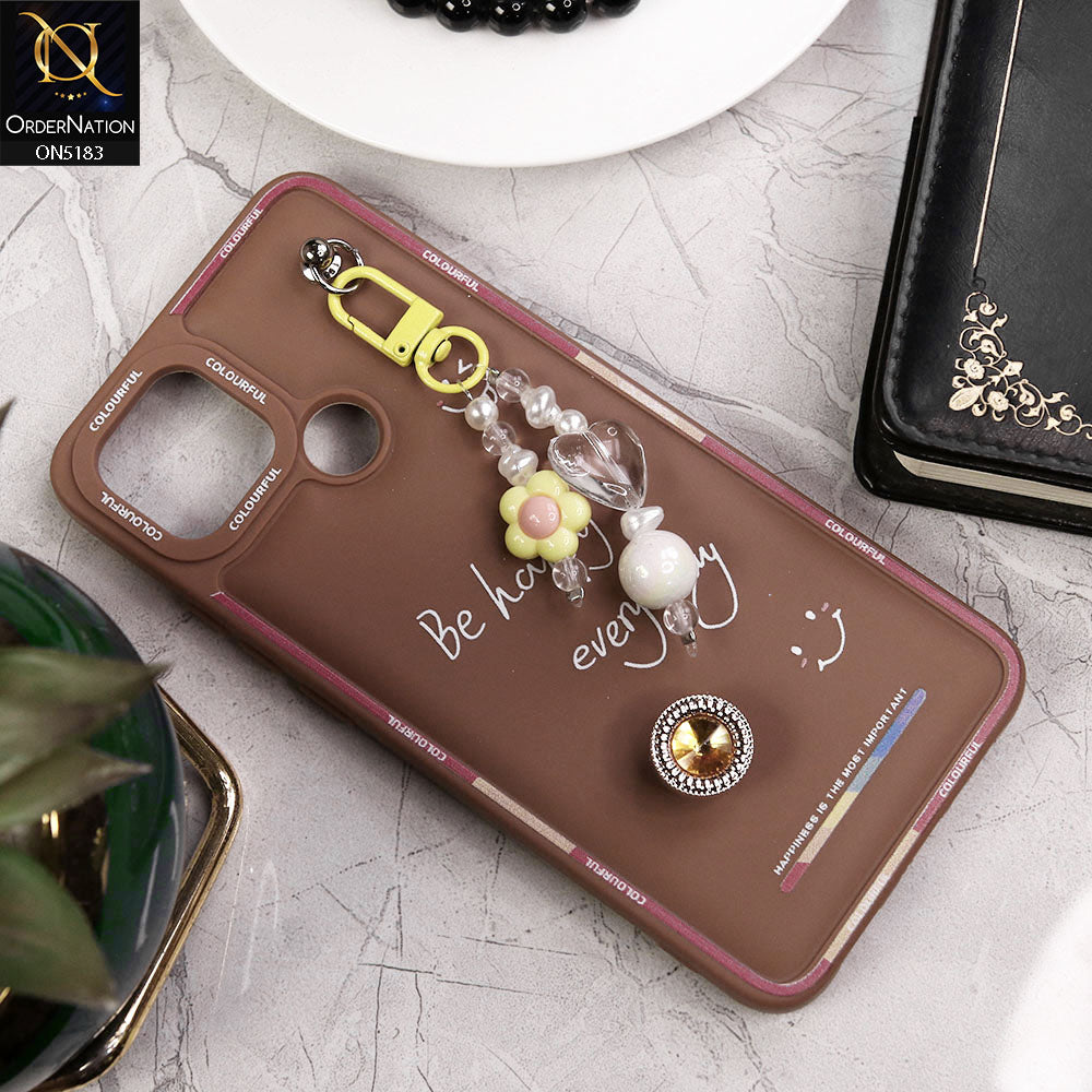 Oppo A35 Cover - Brown - New Colorful Candy Colors Happiness Series Soft Protective Case