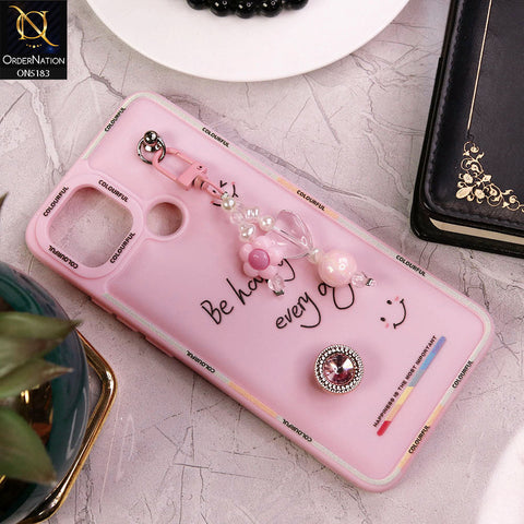 Oppo A15s Cover - Pink - New Colorful Candy Colors Happiness Series Soft Protective Case