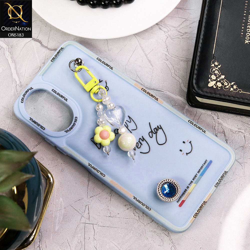 Oppo A38 Cover - Blue - New Colorful Candy Colors Happiness Series Soft Protective Case