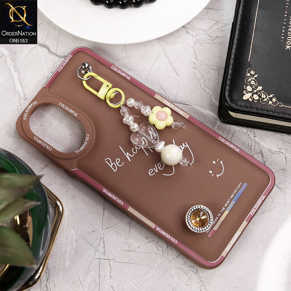 Oppo A18 Cover - Brown - New Colorful Candy Colors Happiness Series Soft Protective Case