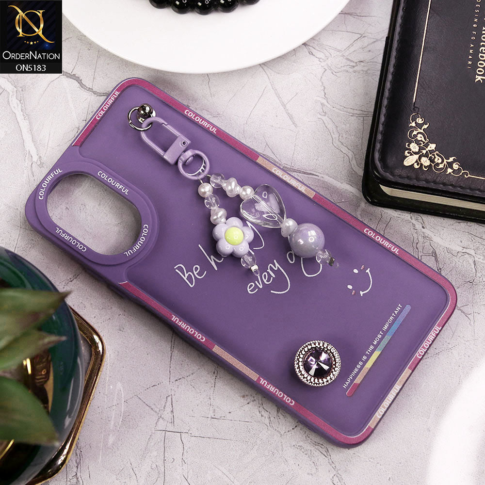 Oppo A18 Cover - Purple - New Colorful Candy Colors Happiness Series Soft Protective Case