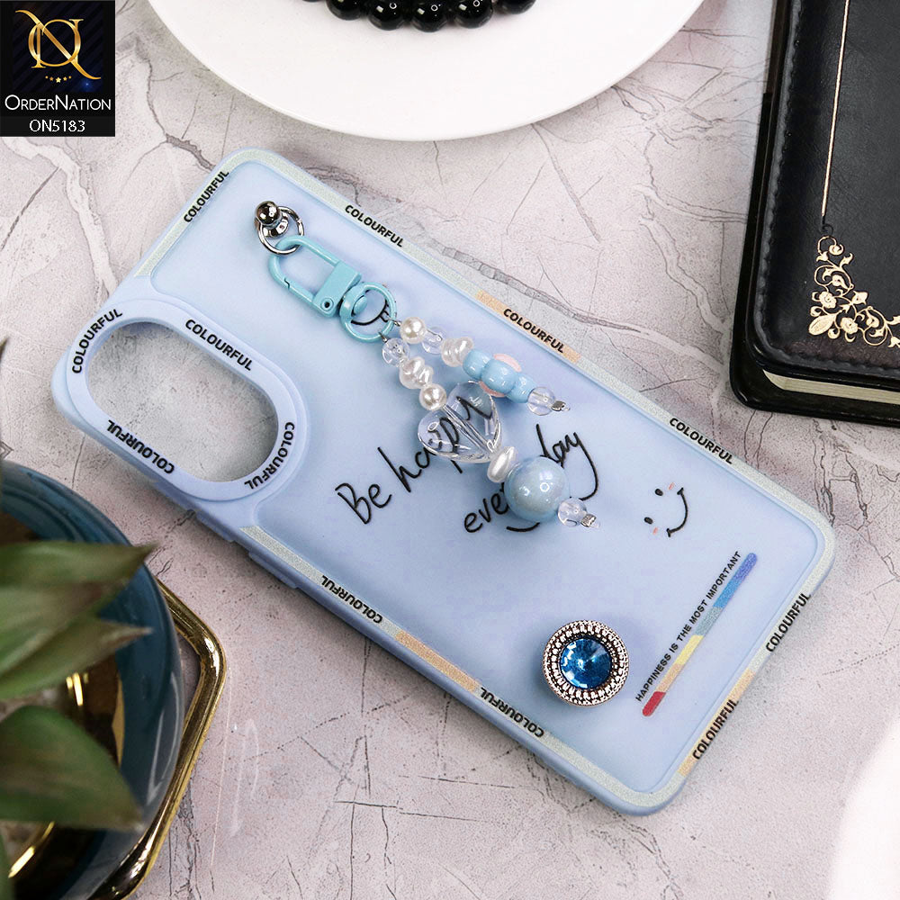 Oppo A78 4G Cover - Blue - New Colorful Candy Colors Happiness Series Soft Protective Case