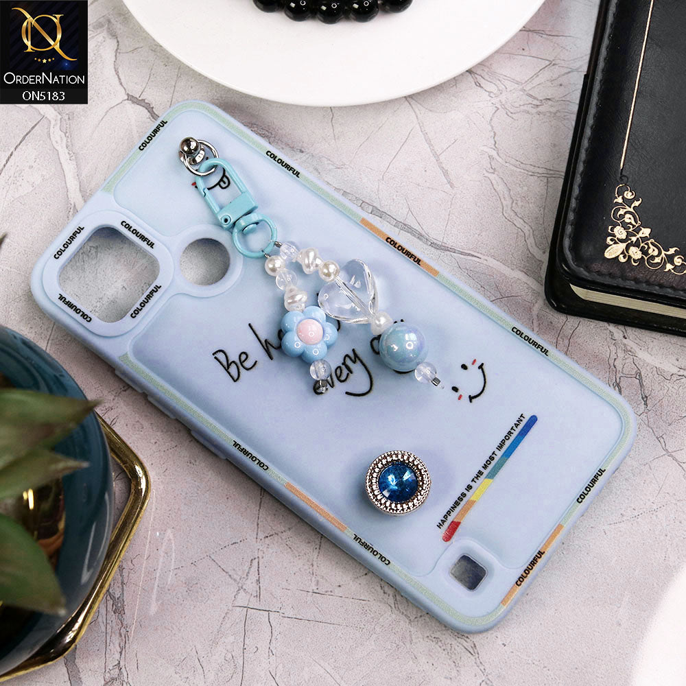 Realme C21Y Cover - Blue - New Colorful Candy Colors Happiness Series Soft Protective Case