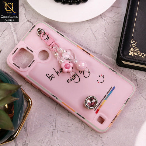 Realme C25Y Cover - Pink - New Colorful Candy Colors Happiness Series Soft Protective Case